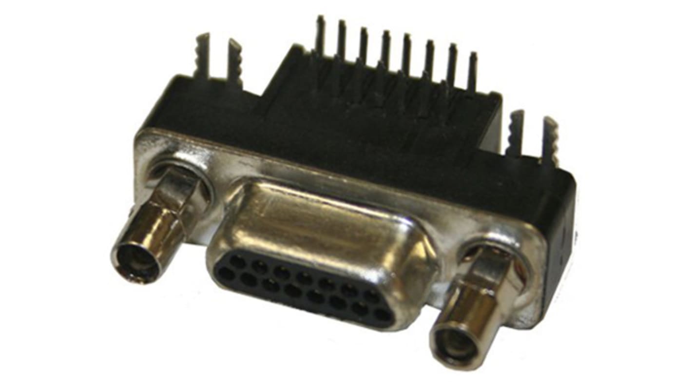 Connecteur Sub-D Mâle Norcomp 15 voies Traversant Angle droit