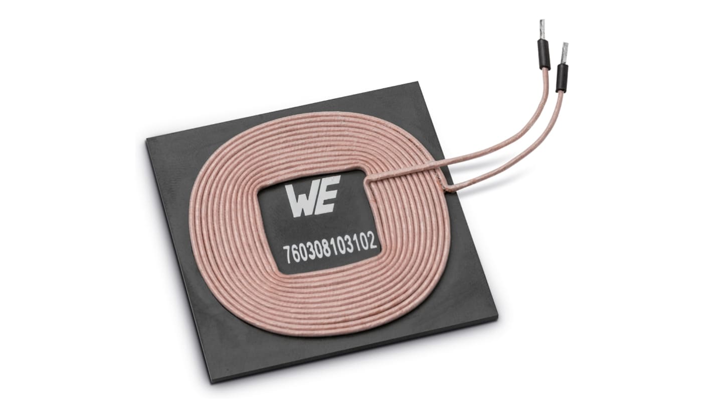 Wurth Elektronik Axiális vezeték nélküli töltőtekercs, Mágnesmag, 7A, 55mΩ, 130 Q tényező