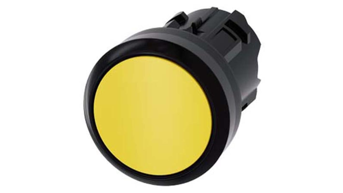 Siemens SIRIUS ACT Series Yellow Latching Push Button, 22mm Cutout, IP66, IP67, IP69K