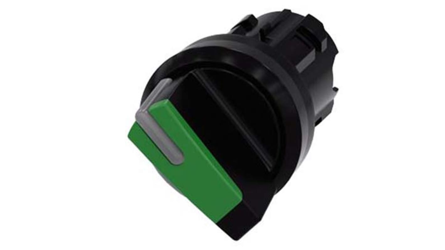 Siemens SIRIUS ACT Series 2 Position Selector Switch Head, 22mm Cutout, Green Handle