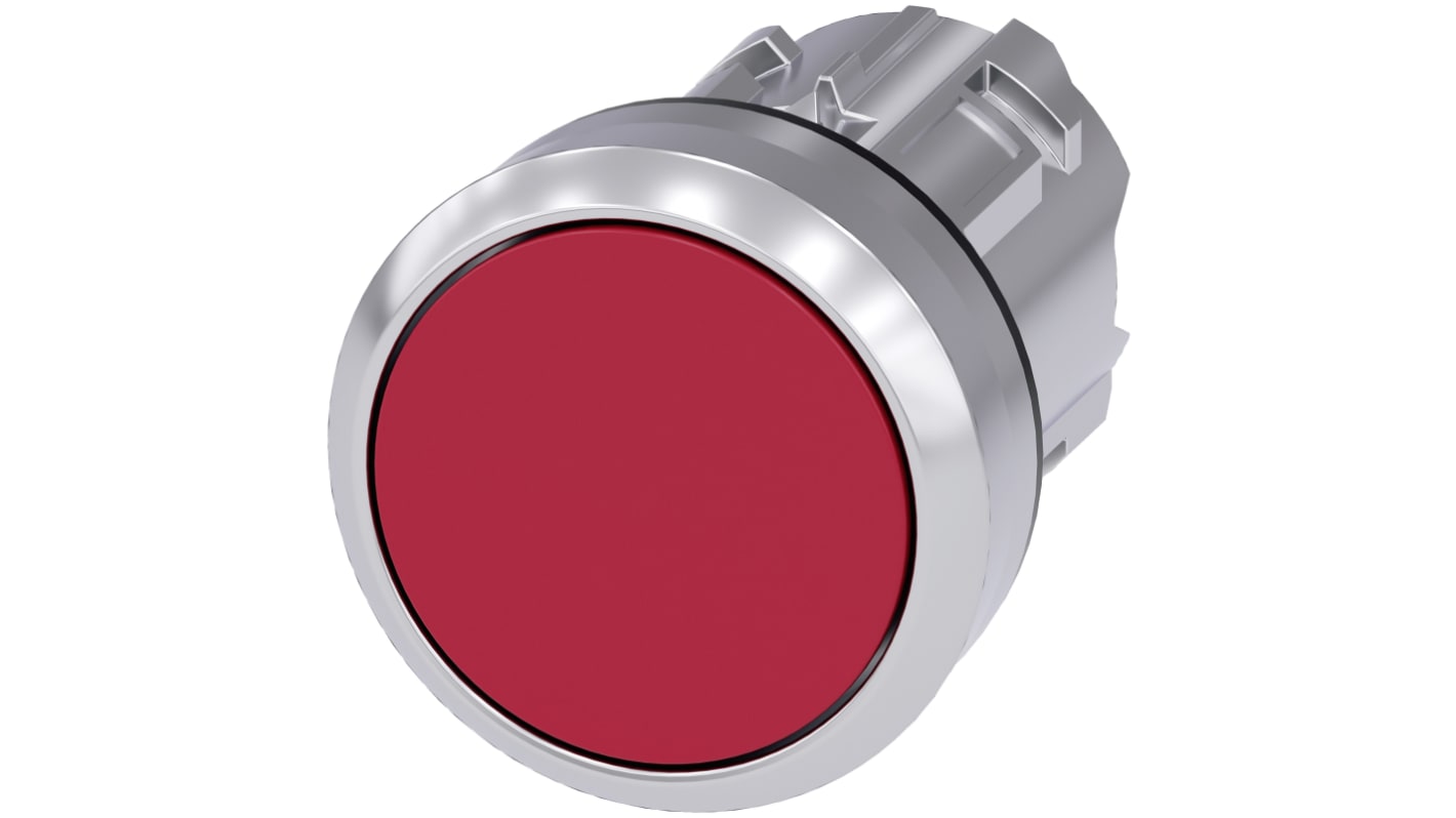 Pulsador Siemens serie SIRIUS ACT, Ø 22mm, de color Rojo, Enclavamiento, IP66, IP67, IP69K