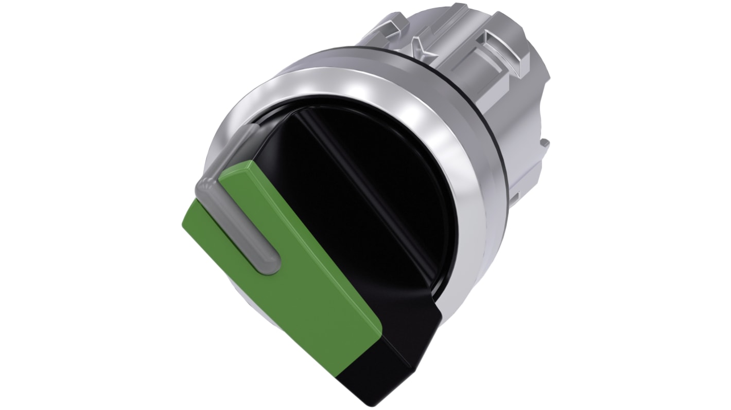 Siemens SIRIUS ACT Series 2 Position Selector Switch Head, 22mm Cutout, Green Handle