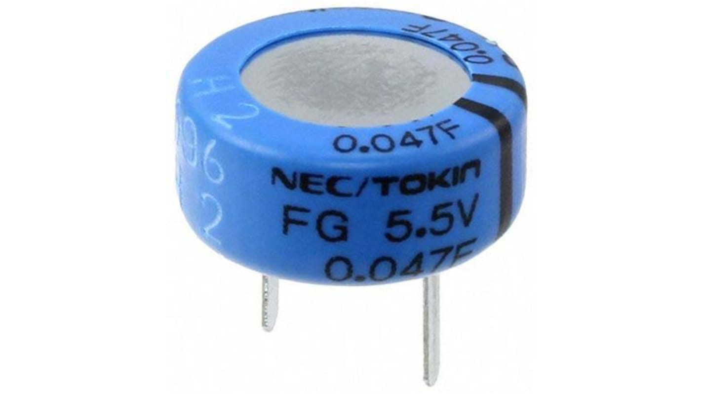 KEMET SuperCap Superkondensator, radial 4.7F -20 → +80% / 5.5V dc, -40°C+85°C, Ø 28.5 (Dia.) x 22mm