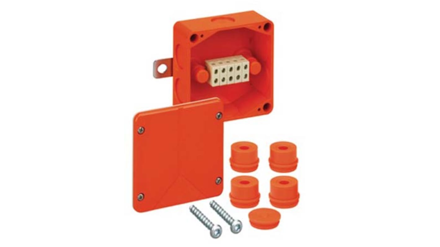 Caja de conexiones Spelsberg 86050201, 6, 5, Naranja, 100mm, 100mm, 50mm, 100 x 100 x 50mm, IP54, IP65, Orificio ciego