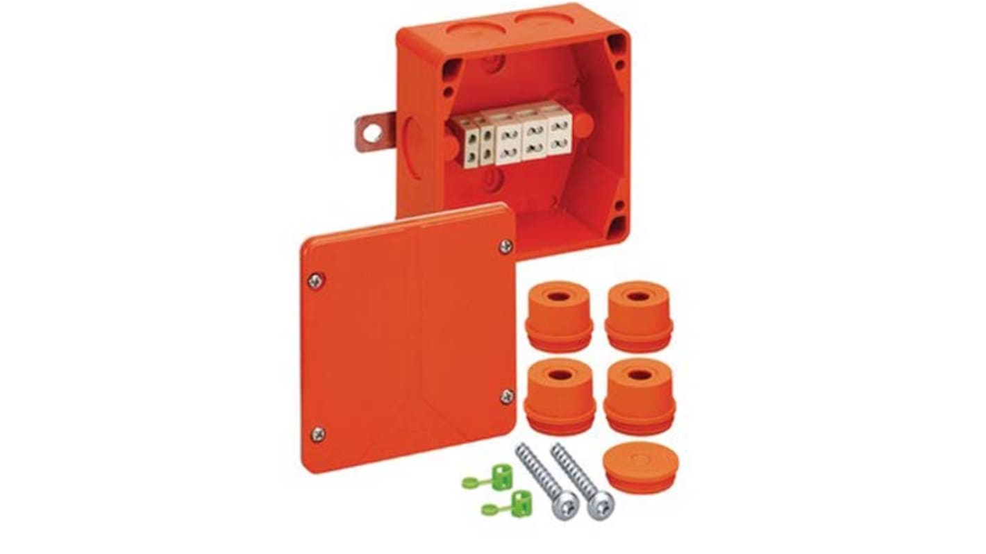 Spelsberg WKE Series Orange Junction Box, IP54, IP65, 5 Terminals, 115 x 115 x 66mm