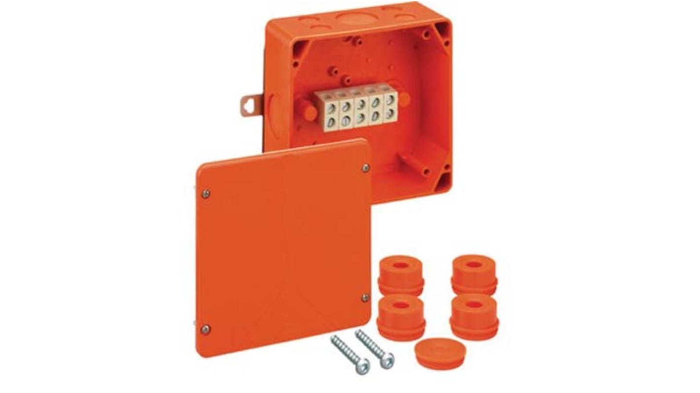 Spelsberg WKE Series Orange Junction Box, IP54, IP65, 5 Terminals, 165 x 165 x 76mm