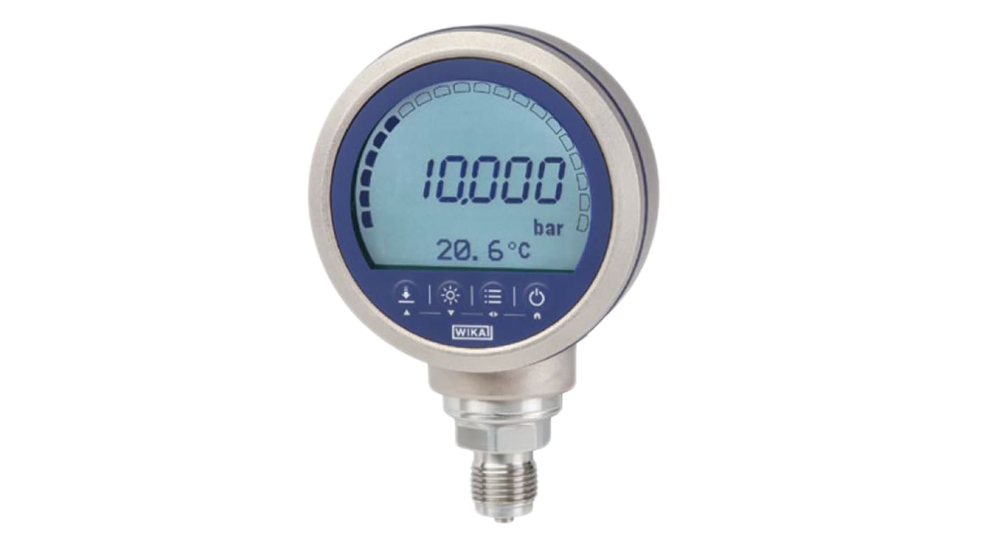 WIKA G 1/2 Digital Pressure Gauge 7bar Bottom Entry, 46885338 , Wireless, 0bar min.