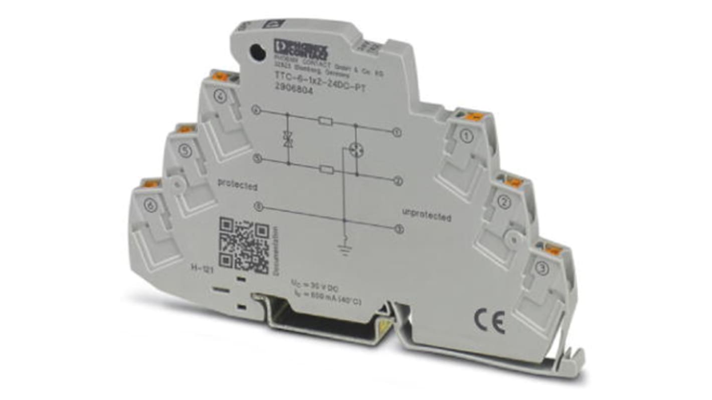 Dispositivo di protezione contro le sovracorrenti Phoenix Contact, 30 V c.c. max, Guida DIN