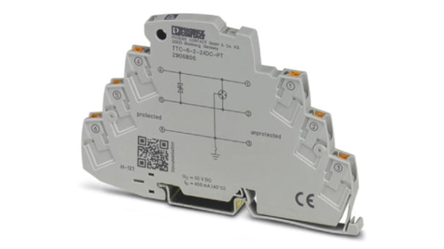 Protector contra transitorios Phoenix Contact, Dispositivos de protección contra sobretensiones, 30 V dc, 10kA, Carril