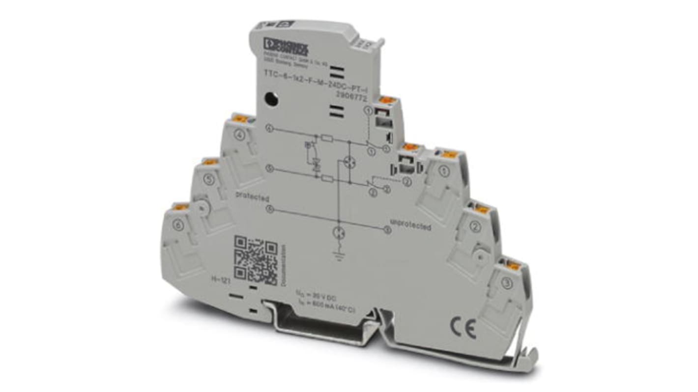 Dispositivo di protezione contro le sovracorrenti Phoenix Contact, 30 V c.c. max, Guida DIN