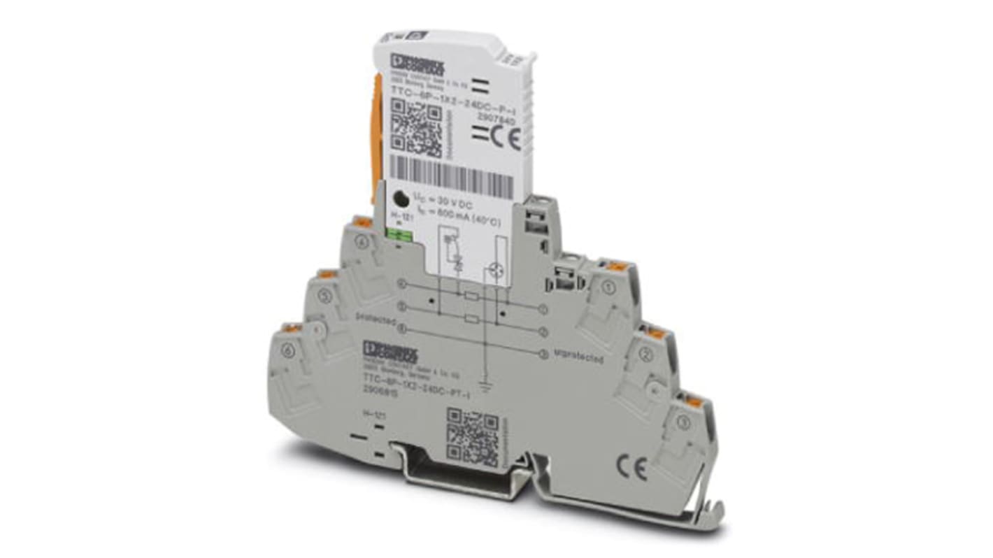 Dispositivo di protezione contro le sovracorrenti Phoenix Contact, 30 V c.c. max, Guida DIN