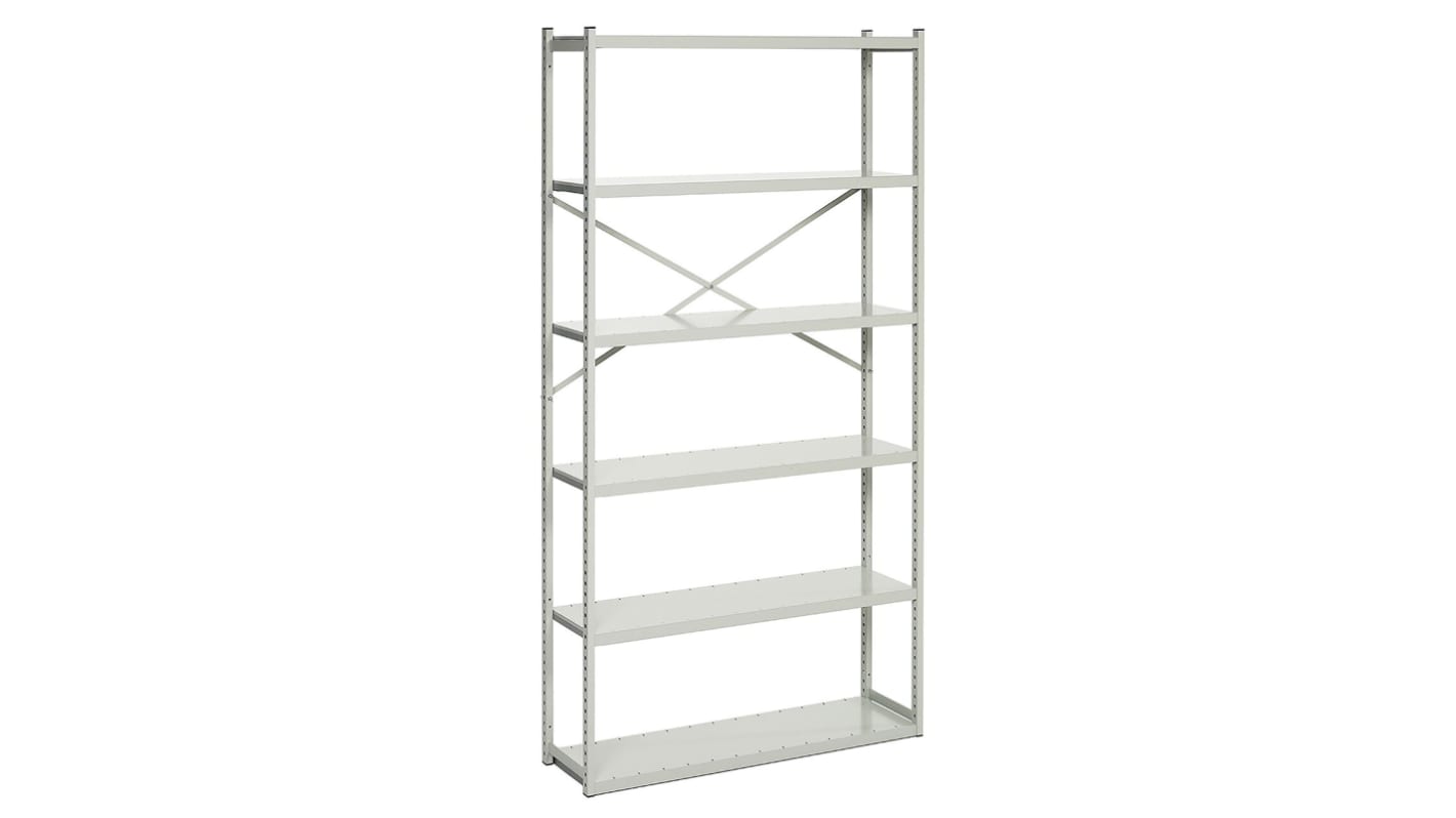 C31549001P | Treston Grey 6 Shelf Steel Storage Rack System Shelving ...