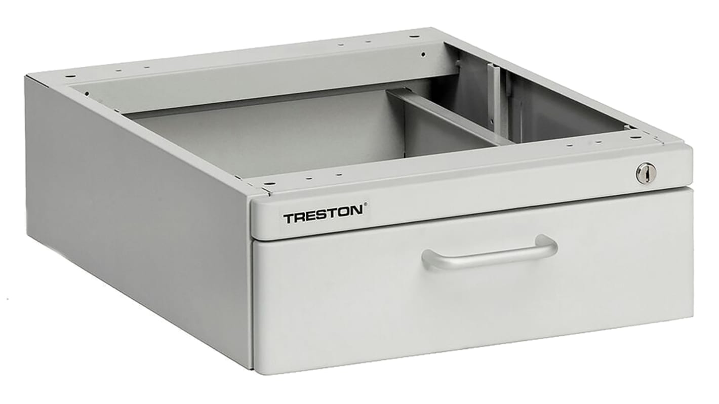 Treston Schubladeneinheit, Kleinteilemagazin Grau, 1 Einschübe, 135mm x 370mm x 460mm