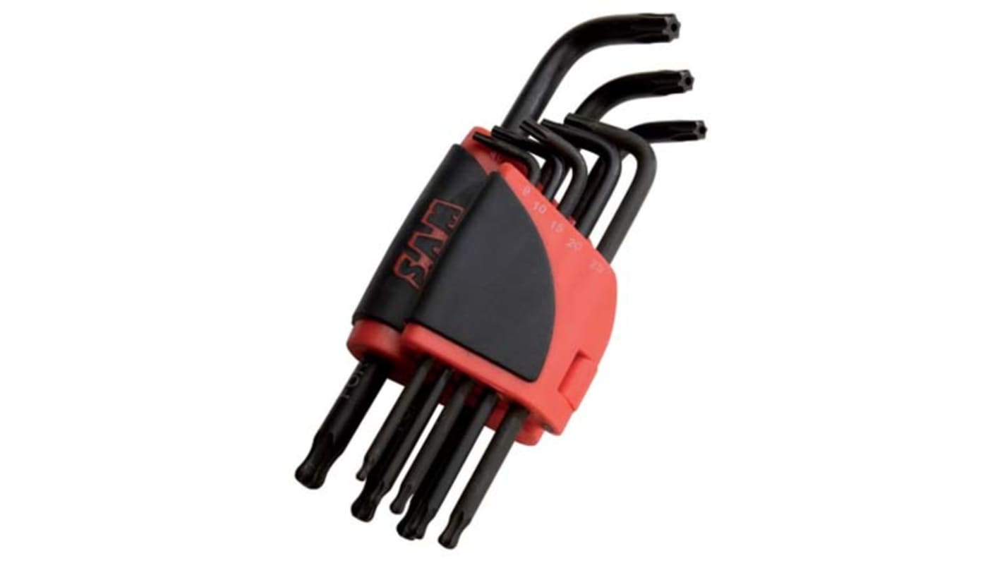 Juego de llaves Torx SAM 8 piezas TT10, TT15, TT20, TT25, TT27, TT30, TT40, TT9 forma L conducto Largo