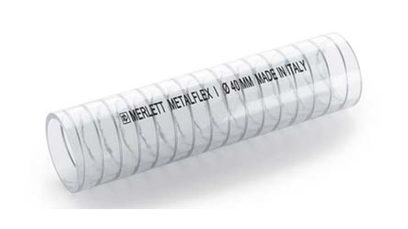 Contitech Metalflex PVC, Hose Pipe, 25mm ID, 32mm OD, Clear, 5m