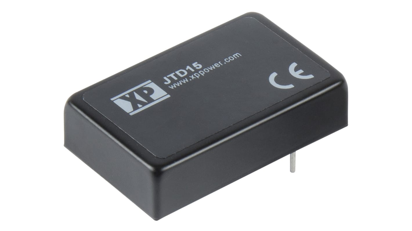 XP Power JTD15 DC-DC Converter, 12V dc/ 1.25A Output, 9 → 36 V dc Input, 15W, Through Hole, +100°C Max Temp