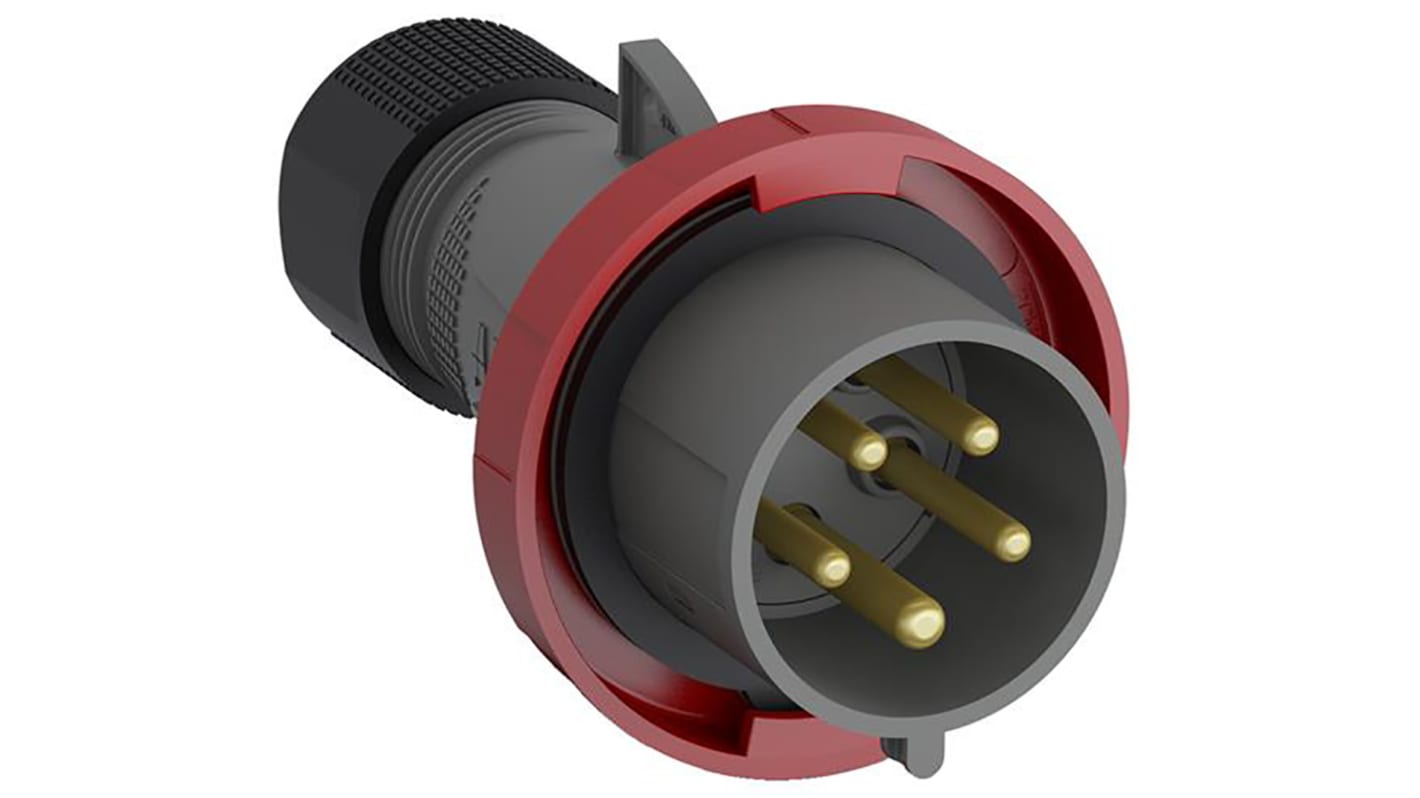 ABB, Easy & Safe IP67 Red Cable Mount 3P + N + E Industrial Power Plug, Rated At 16A, 415 V