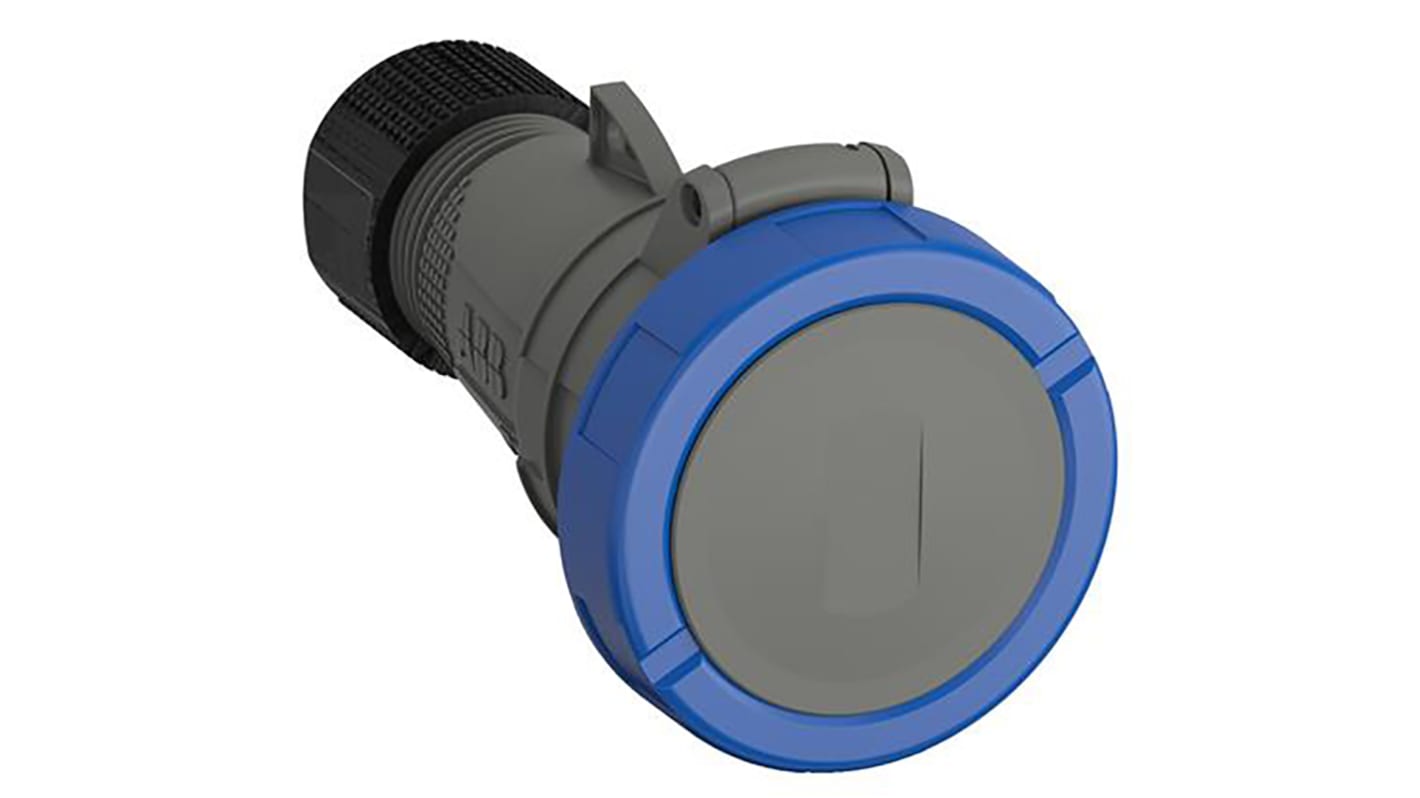 Conector de potencia industrial Hembra, Formato 2P + E, Orientación Recto, Easy & Safe, Azul, 230 V, 32A, IP67