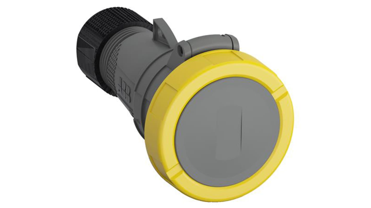 Amphenol Industrial, Easy & Safe IP67 Yellow Cable Mount 2P + E Industrial Power Socket, Rated At 16A, 110 V