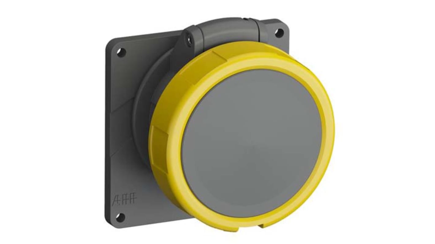 ABB, Easy & Safe IP67 Yellow Panel Mount 3P + E Industrial Power Socket, Rated At 16A, 110 V