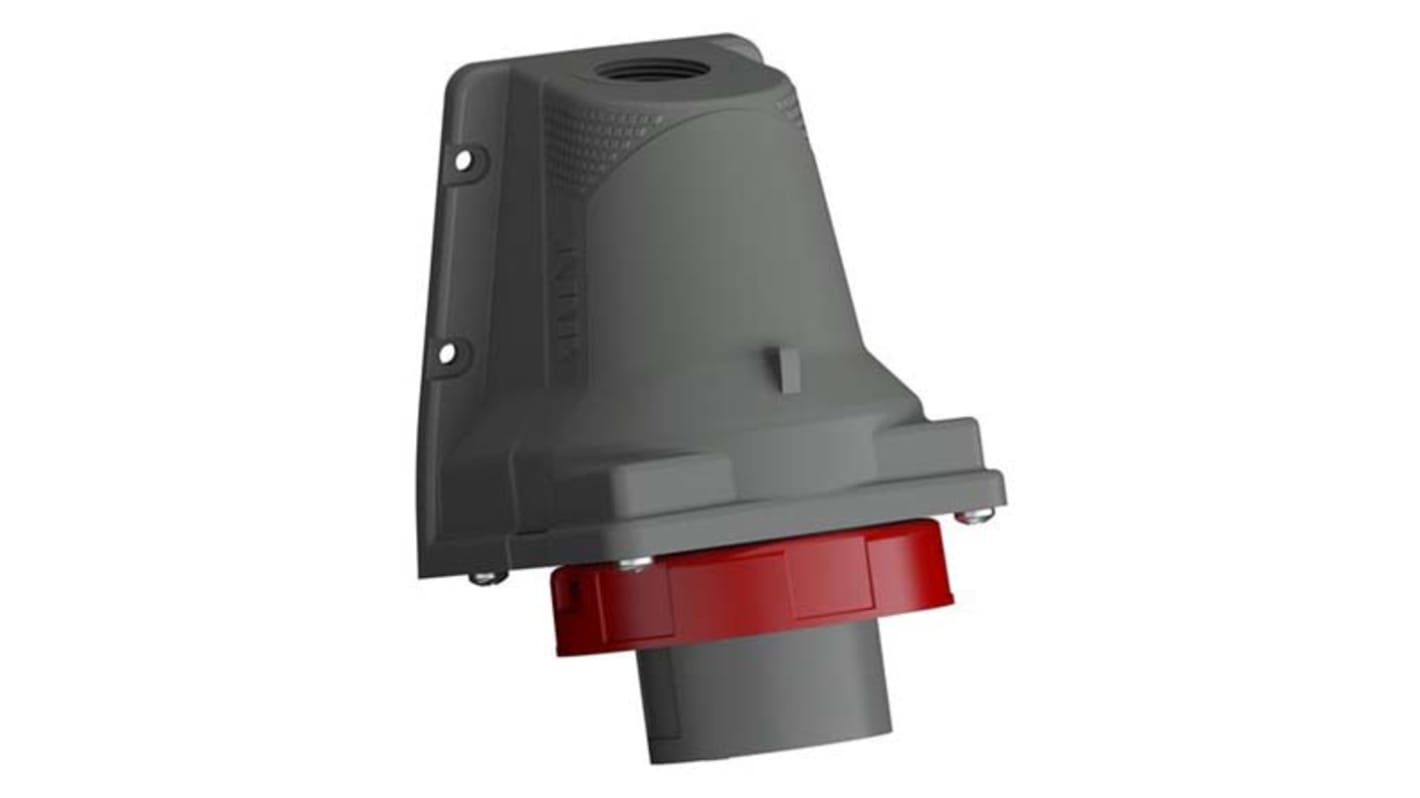 ABB, Easy & Safe IP67 Red Wall Mount 3P + E Right Angle Industrial Power Plug, Rated At 32A, 415 V