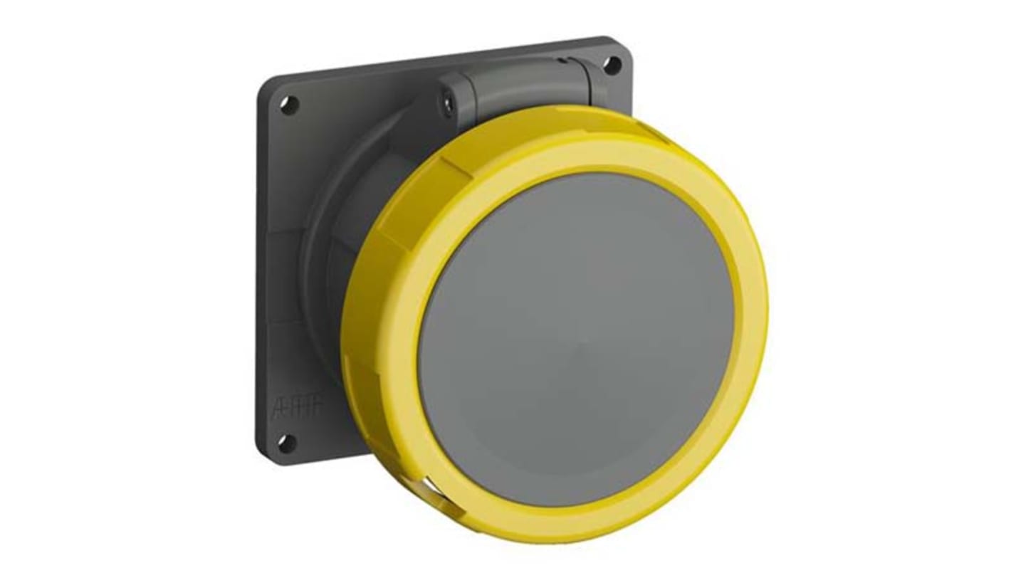 ABB, Easy & Safe IP67 Yellow Panel Mount 2P + E Industrial Power Socket, Rated At 32A, 110 V