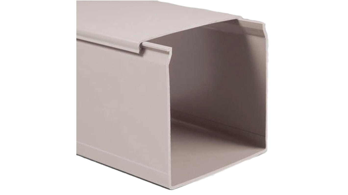 Betaduct Grey Industrial Trunking - Closed Slot, W50 mm x D50mm, L2m, PVC