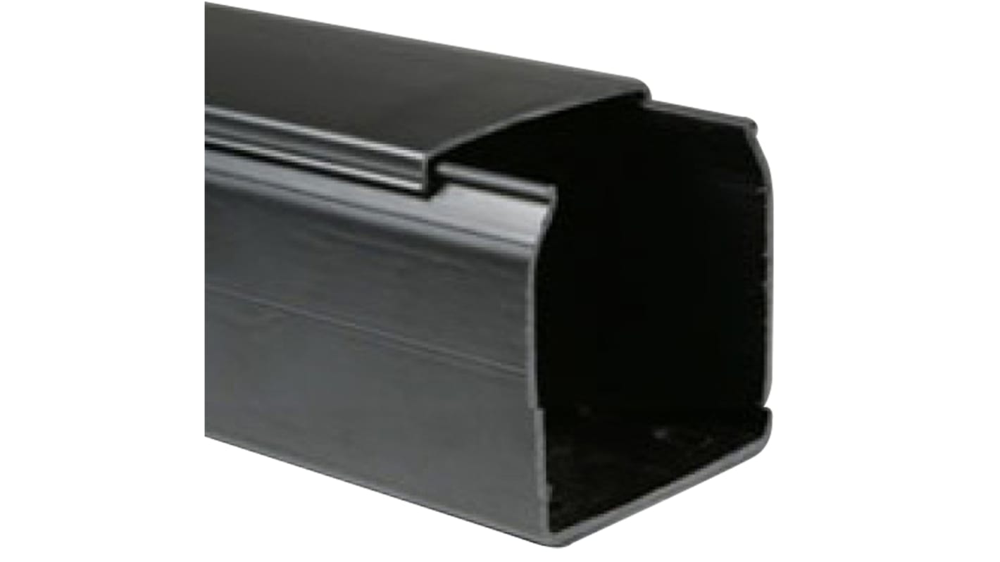 Betaduct Black Industrial Trunking - Closed Slot, W25 mm x D37.5mm, L2m, Noryl