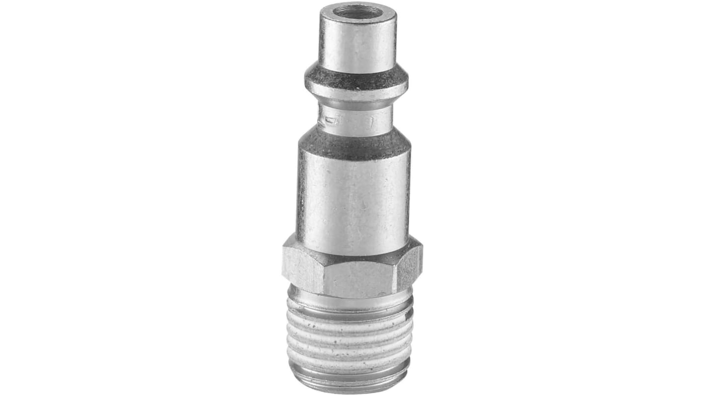 PREVOST Treated Steel Male Plug for Pneumatic Quick Connect Coupling, G 1/4 Male Threaded