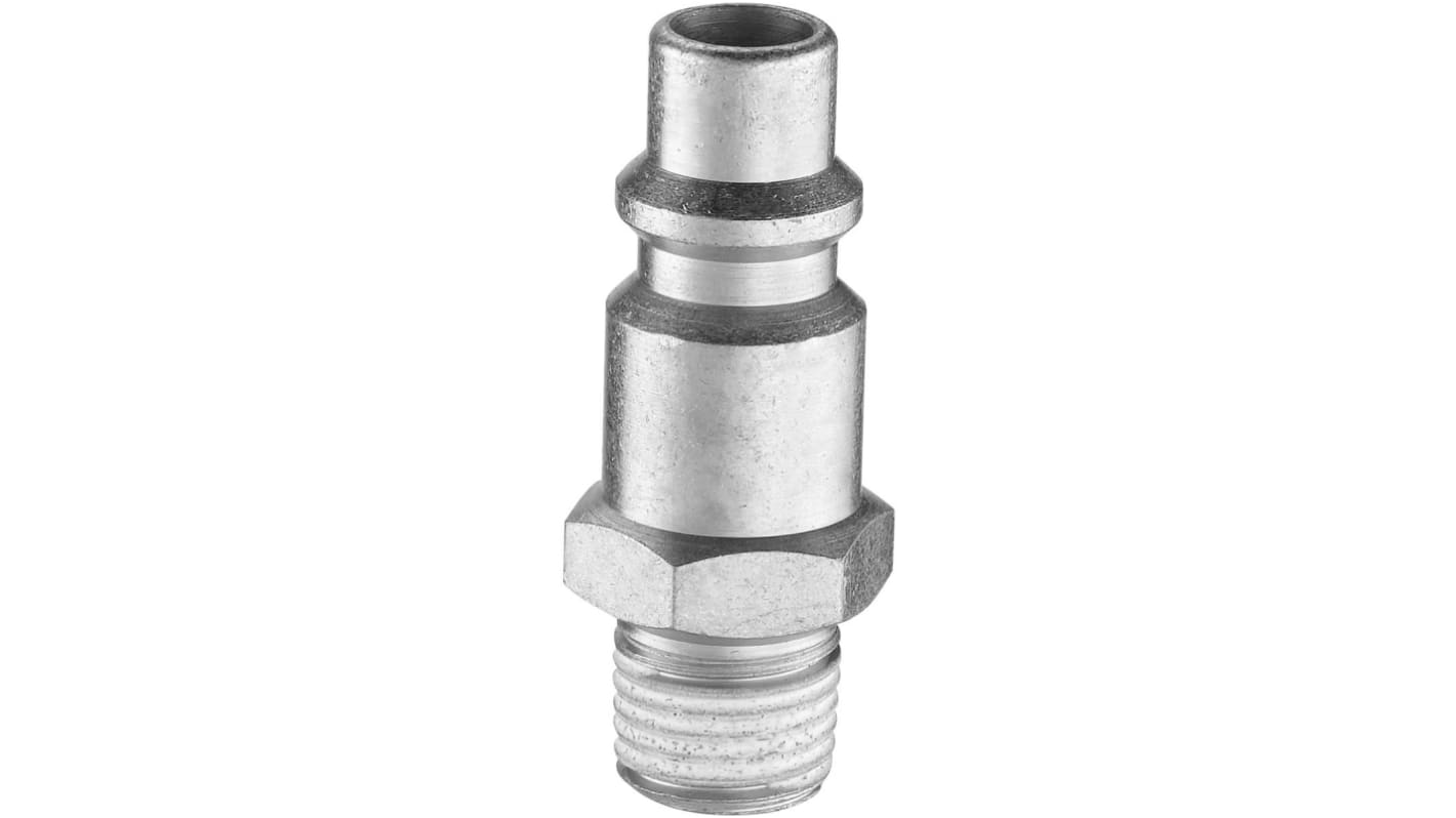 PREVOST Treated Steel Male Plug for Pneumatic Quick Connect Coupling, G 1/2 Male Threaded