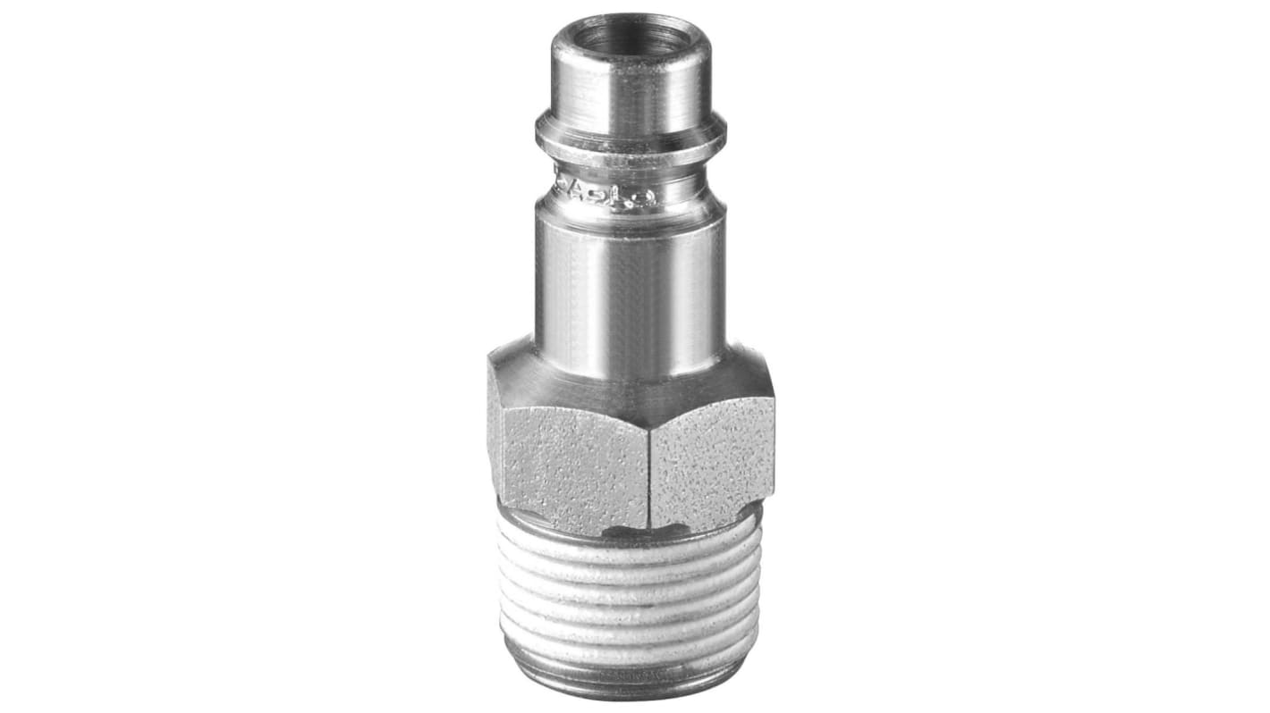 PREVOST Treated Steel Male Plug for Pneumatic Quick Connect Coupling, G 1/2 Male Threaded