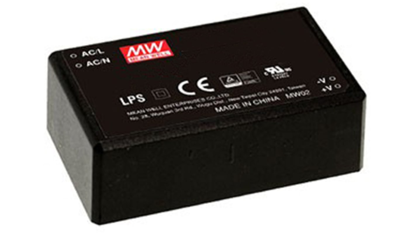 MEAN WELL Switching Power Supply, IRM-45-12, 12V dc, 3.8A, 45.6W, 1 Output, 85 → 264V ac Input Voltage