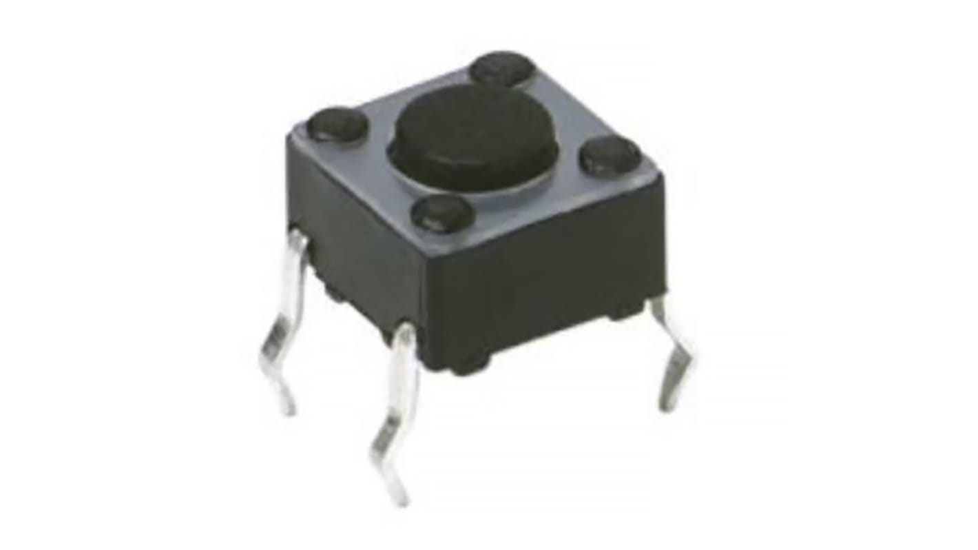 C & K IP40 Grey Button Tactile Switch, SPST 50 mA 3.5 (Dia.)mm Through Hole