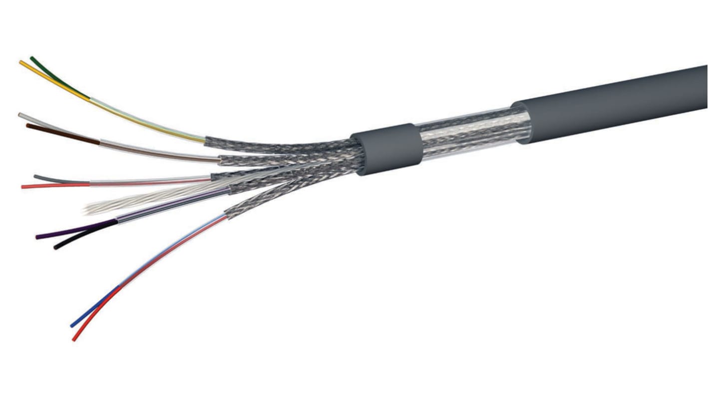 Cavo dati AXINDUS Grigio, 22 AWG, 300 V, LiYY-BP