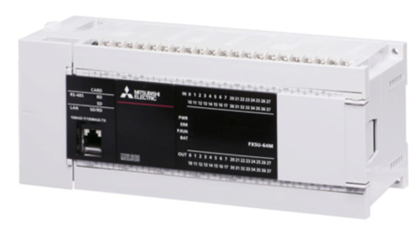 Mitsubishi Electric MELSEC iQ-F Series PLC CPU for Use with FX5 Expansion Adapter, FX5 Extension Module, Analogue