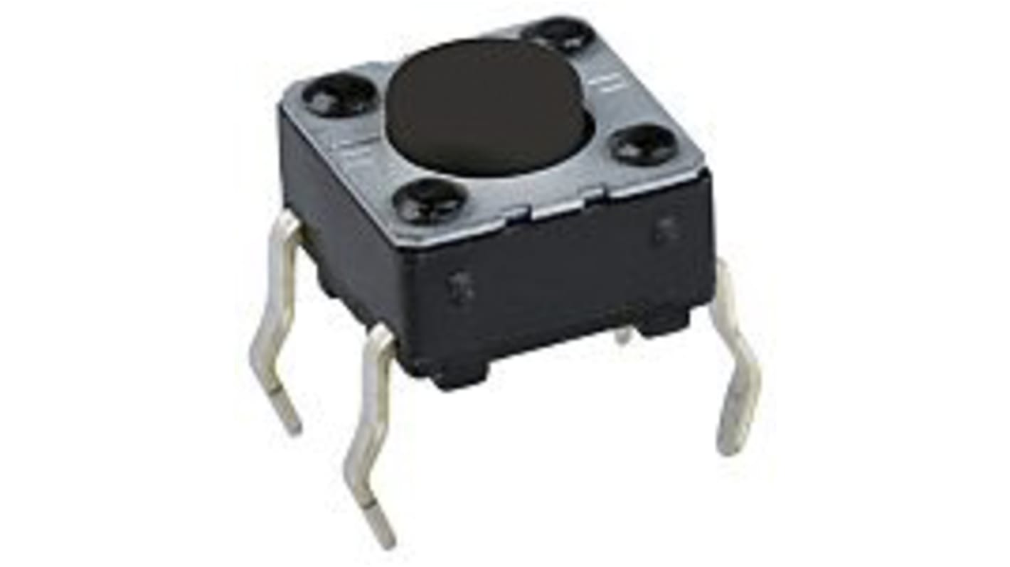 IP40 Grey Button Tactile Switch, SPST 50 mA 3.5 (Dia.)mm Through Hole