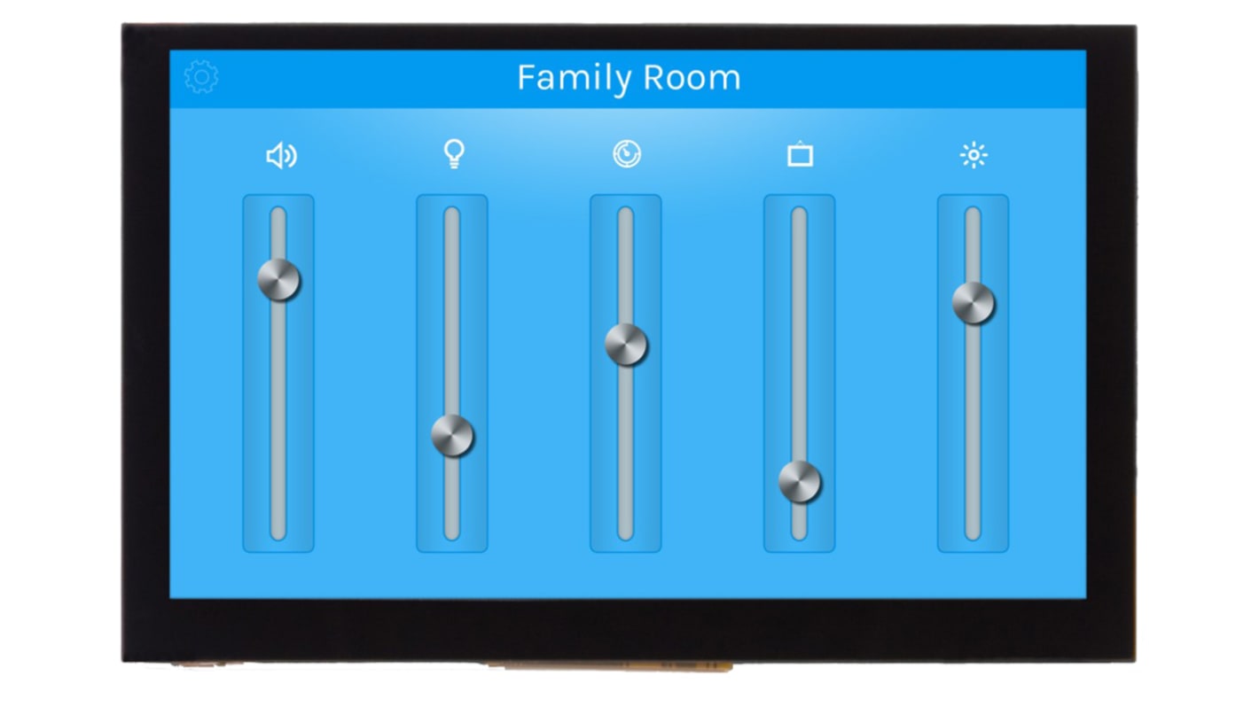 Display LCD a colori Displaytech, 5poll, interfaccia Parallela, 800 x 480pixels, touchscreen