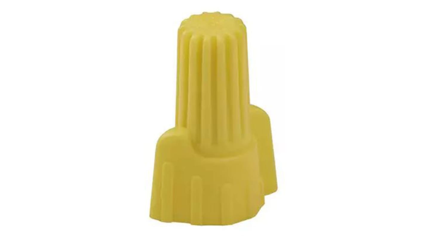 TE Connectivity, WingGrip Insulated Twist Bullet Connector, 18AWG to 10AWG, 18.2mm Bullet diameter, Yellow