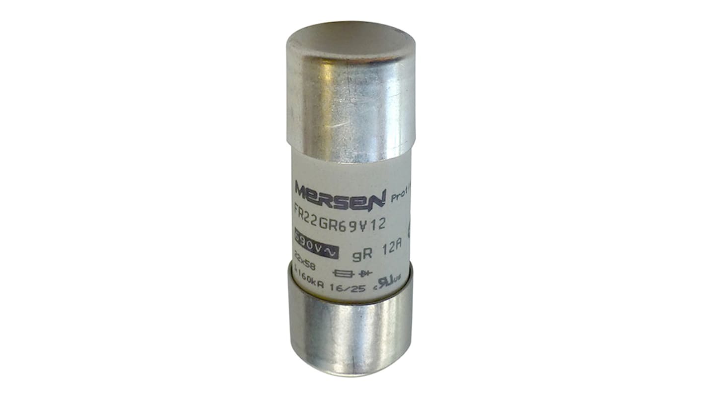 Mersen Üvegbiztosíték 80A 22 x 58mm 500 V dc, 690V ac