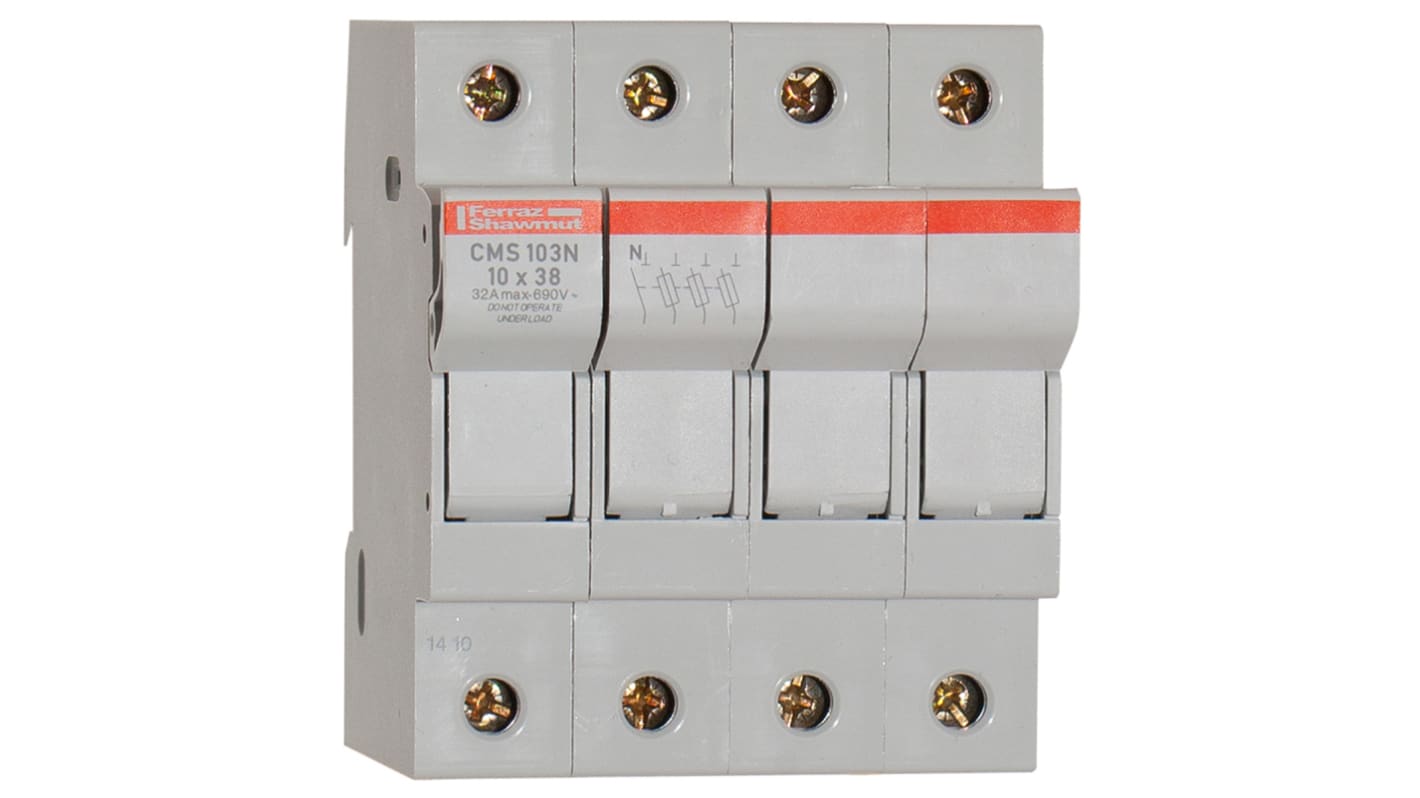 Mersen Sicherungshalter Modulostar für 10.3 x 38.1mm Sicherungen 32A 690V ac 1+N-polig