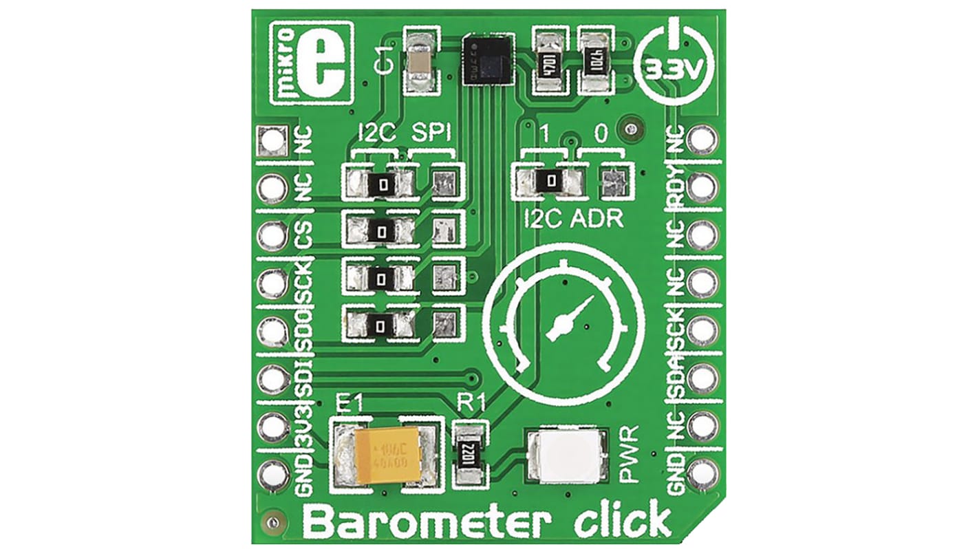 Placa Click mikroBus Sensor de presión barométrica MikroElektronika Barometer Click - MIKROE-1817