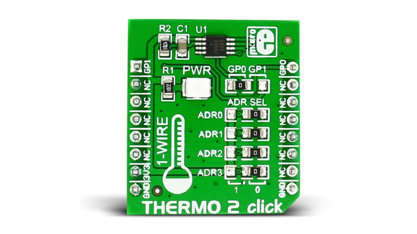 Zestaw rozwojowy czujników, DS1825, Płytka Click mikroBus, Thermo 2 Click, Czujnik temperatury
