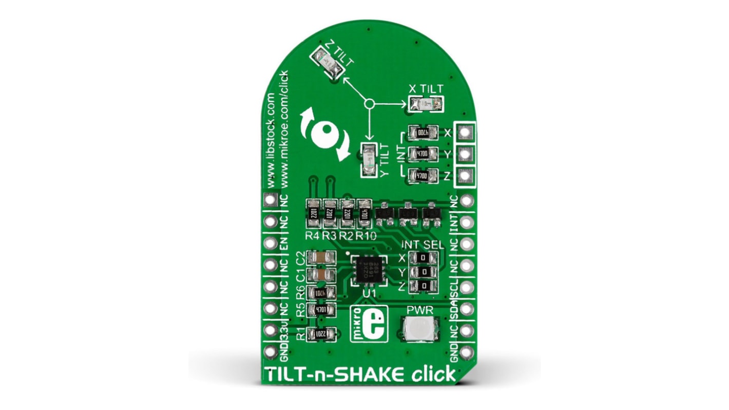 MikroElektronika 加速度センサ TILTnSHAKE ClickmikroBus Clickボード MMA8491Q MIKROE-1853