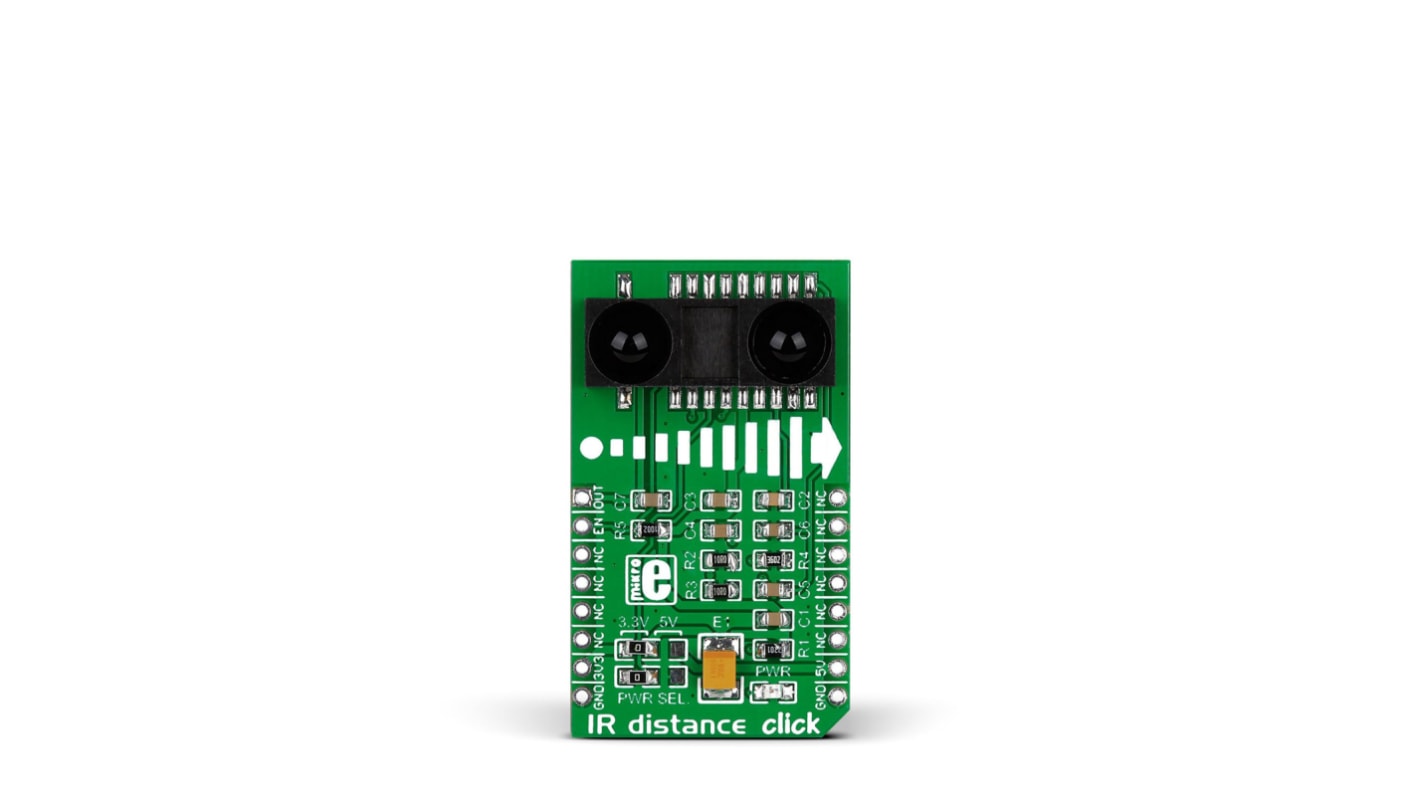 Scheda click mikroBus IR Distance Click MikroElektronika, con Sensore a infrarossi (IR)