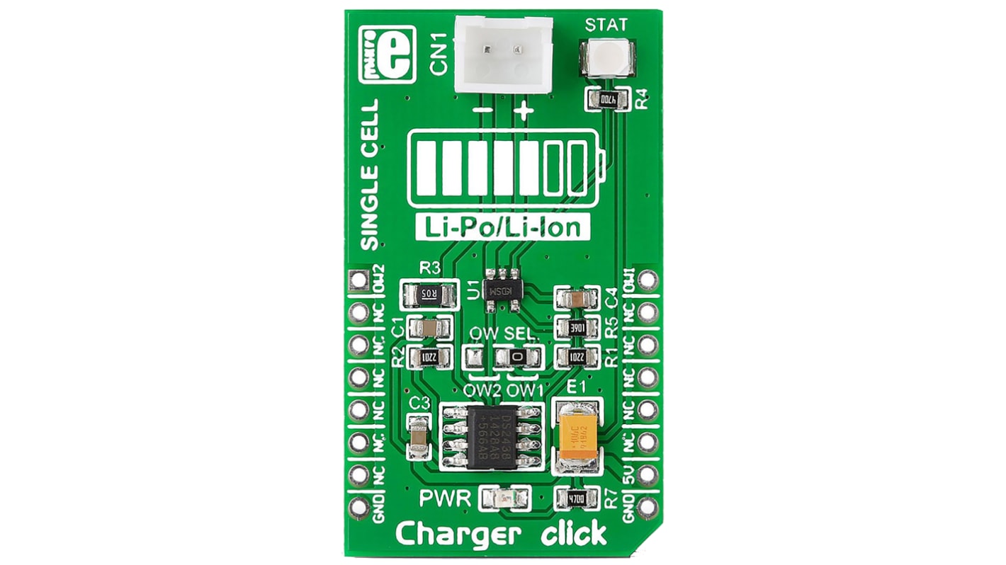 MikroElektronika MCP73831 Entwicklungsbausatz Spannungsregler, Charger Click Akkuladegerät