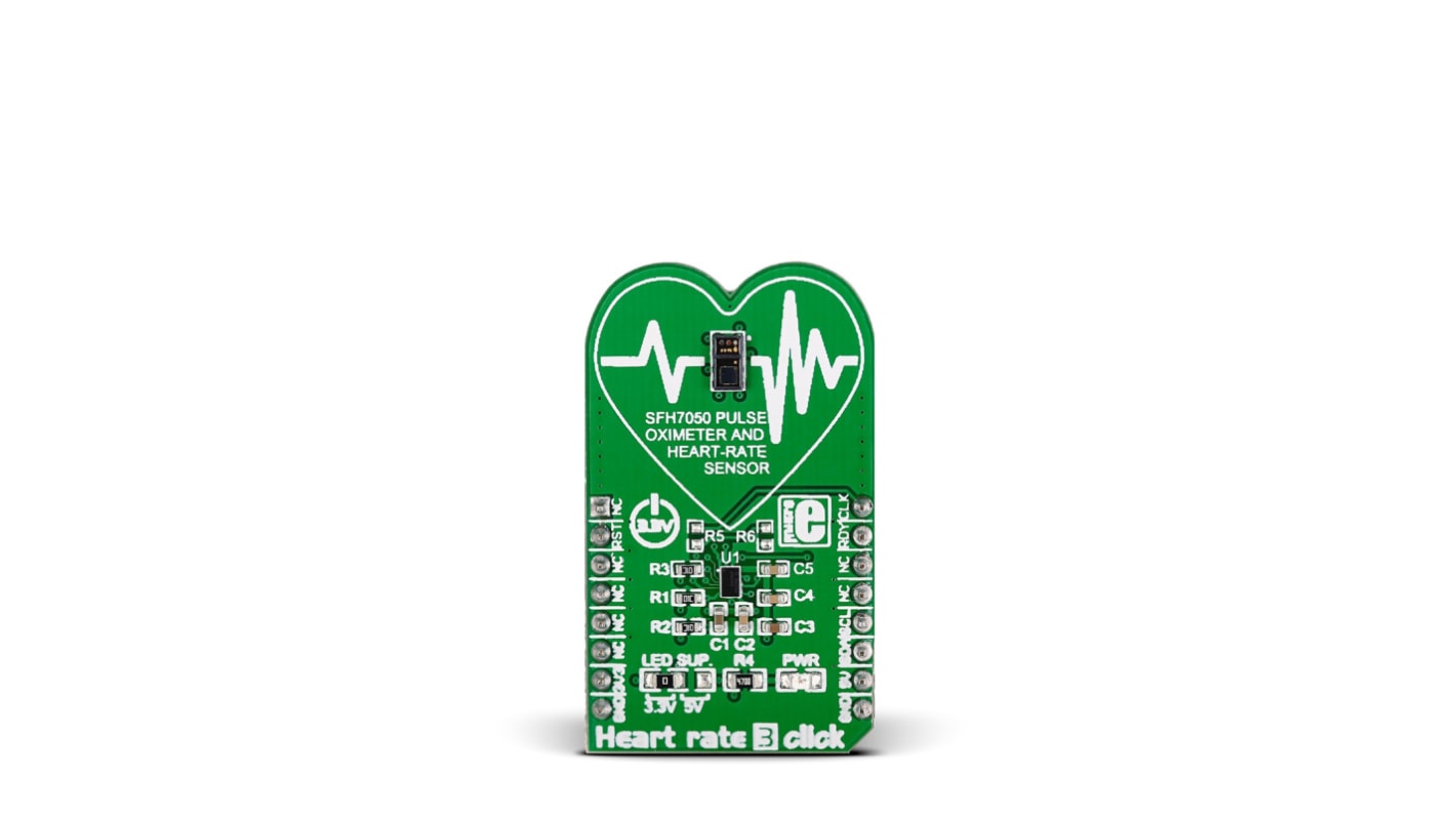 Placa Click mikroBus Sensor de ritmo cardíaco MikroElektronika Heart Rate 3 Click - MIKROE-2036