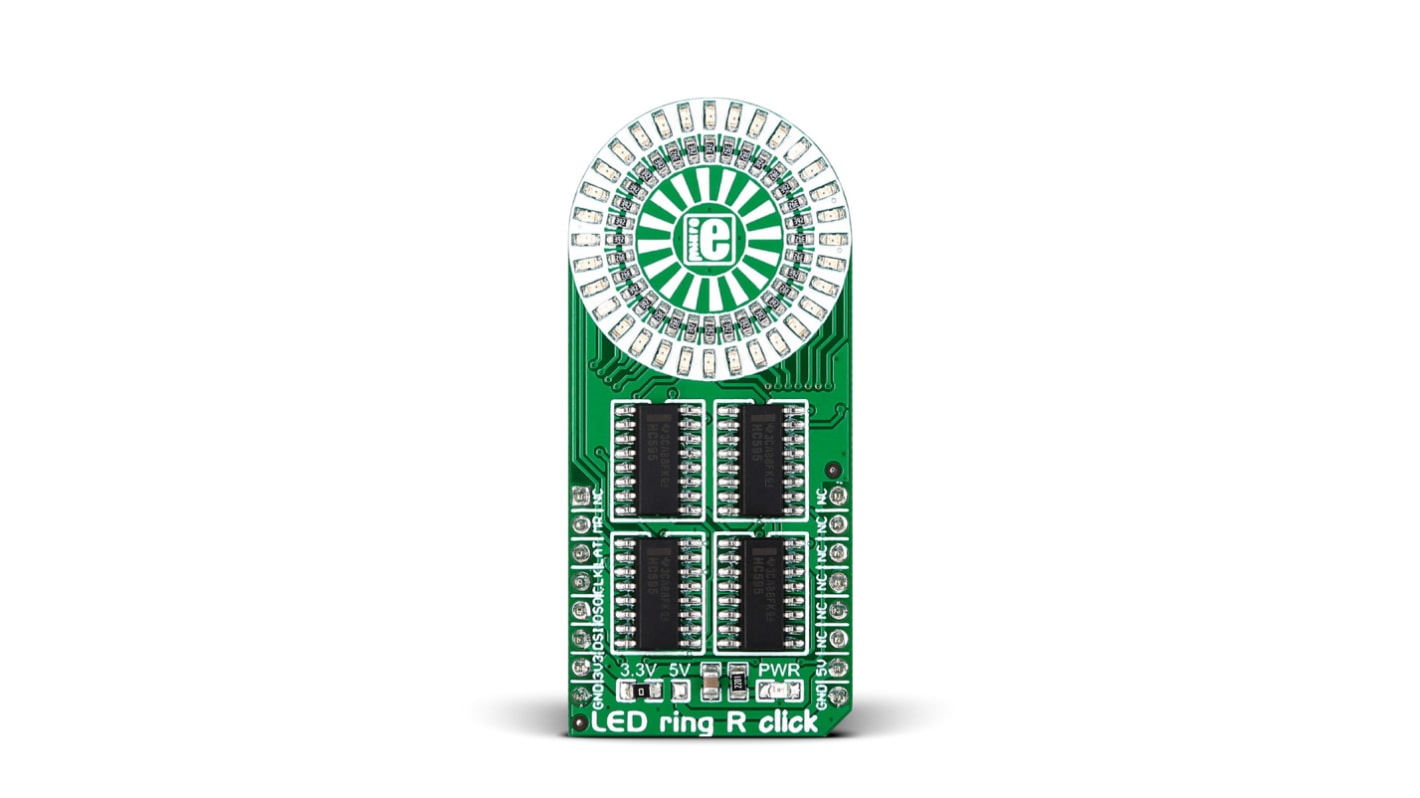 Deska displeje MikroElektronika LED Ring R Click Displej LED s bodovou maticí, klasifikace: Přídavná deska 74HC595