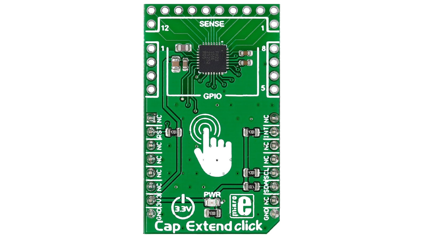 Scheda click mikroBus Cap Extend MikroElektronika con Touchscreen capacitivo