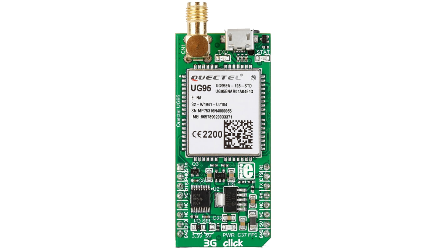 Strumento di sviluppo comunicazione e wireless MikroElektronika 3G-AA Click (for USA), Comunicazione mobile (cellulare)