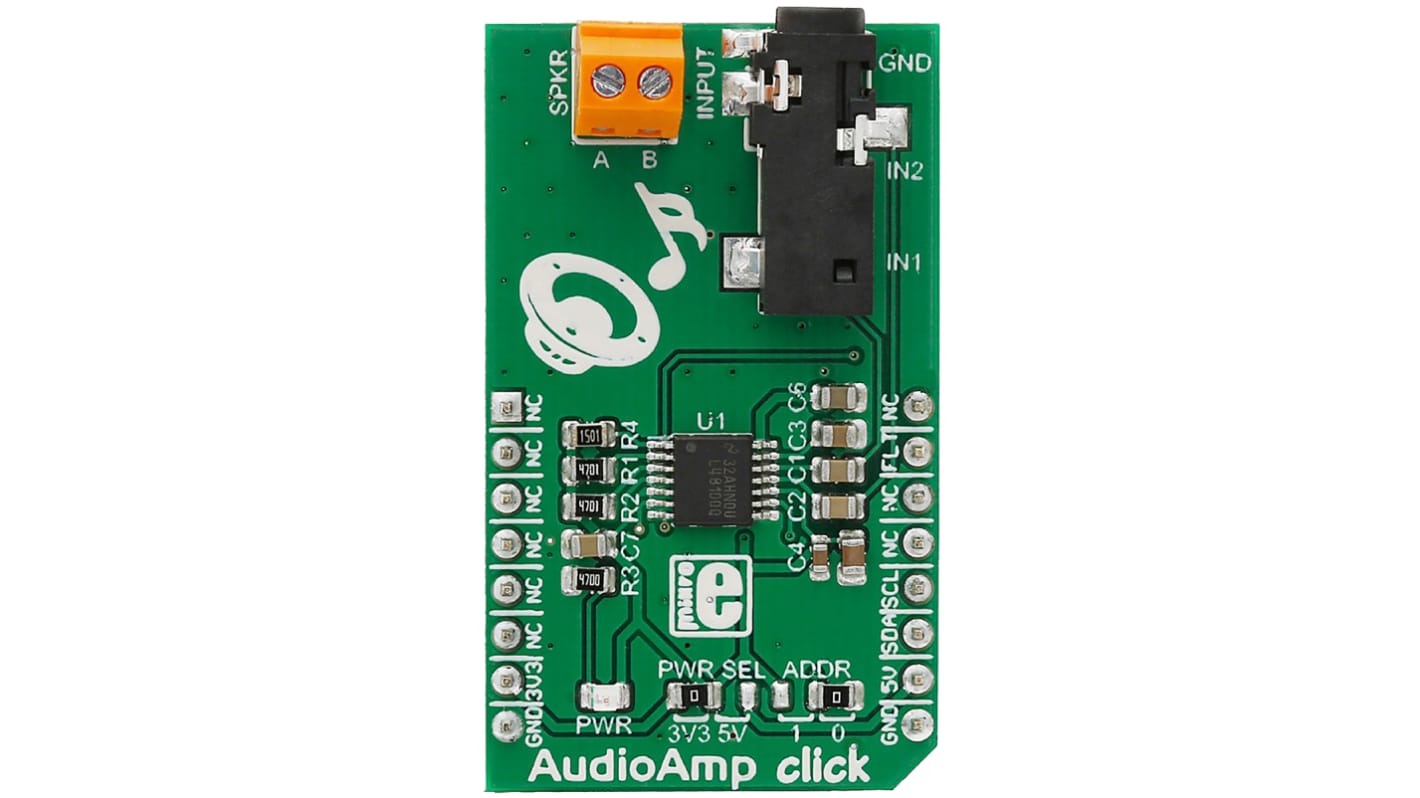 Kit di sviluppo analogico MikroElektronika AudioAmp click, Amplificatore audio per MikroBUS